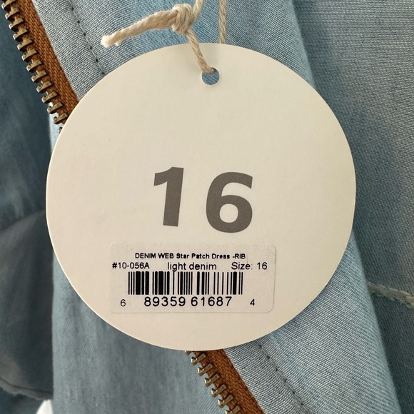 TCCLA Denim Web Star Patch dress Size 16 - Picture 7 of 7